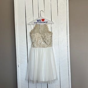 Gold and White Dress